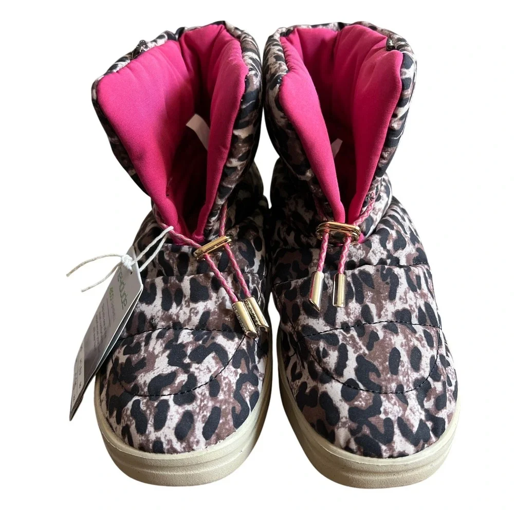 Hey Dude Girls Margot Eco Boots Leopard‎ Print Size 4 Youth NWT